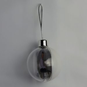 Boule de Noël à suspendre 8cm (blanc)